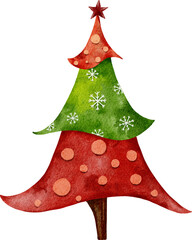 Watercolor Christmas Tree Illustration