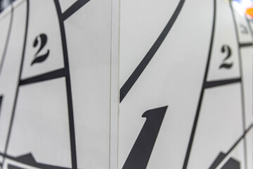 Close-up View of a Stylized Background Featuring Bold Numbers on a White Surface, Ideal for Creative Projects and Graphic Design Inspirations
