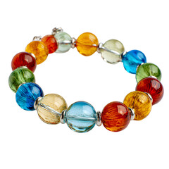 Stunning Vibrant Anklet with Oversized Glass Beads Isolated on White Background