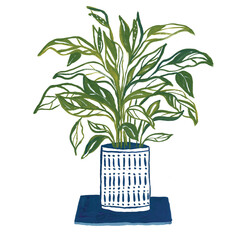 Watercolor Green Plants Clipart © Anna Ivanir