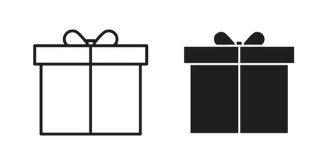 Gift icon flat black and white logo