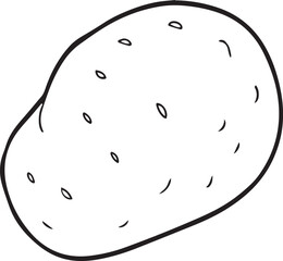 potato outline vector illustration line art
