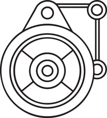 pulley outline vector illustration line art