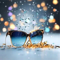 Party Sunglasses with Confetti and Sparkles