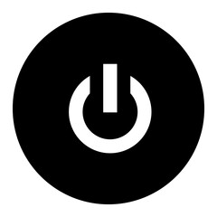 Power off button icon in black circle