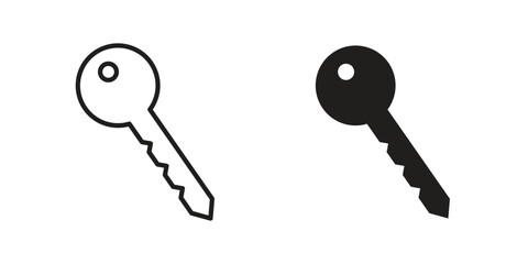 key icon flat black and white logo