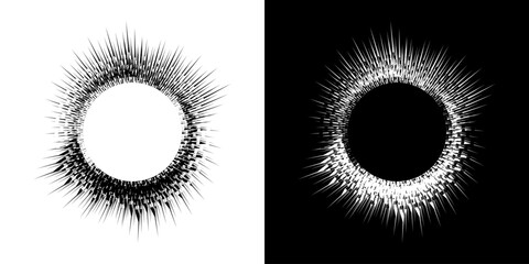 Vector illustration of a circle with a black and white spiral pattern that creates a dynamic and gradient visual impression. Smooth visual movement spiral vector illustration.