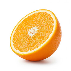 Half Orange Slice with Textured Peel and Juicy Segments