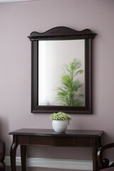 A mirror in a mysterious room. Classic austere interior.