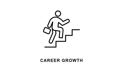 Fototapeta premium Career Growth Icon Isolated On White Background