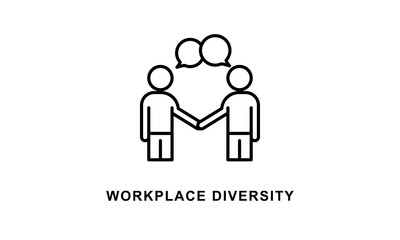 Fototapeta premium Workplace Diversity Icon Isolated On White Background