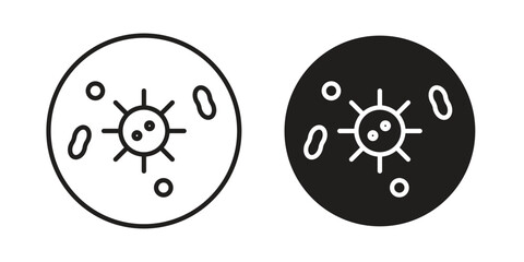 Microorganism icon flat black and white logo