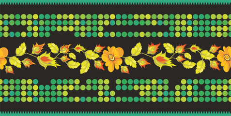 Bulgarian ornamental seamless frieze vector series. Authentic Eastern European and Slavic traditional decorative patterns of folk costumes, damasks, carpets. Balkan folklore embroidery motifs.