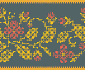 Bulgarian ornamental seamless frieze vector series. Authentic Eastern European and Slavic traditional decorative patterns of folk costumes, damasks, carpets. Balkan folklore embroidery motifs.