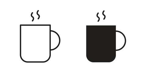 Mug icon flat black and white logo
