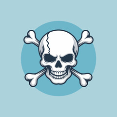 This image features a striking skull with crossbones, symbolizing danger, rebellion, and a bold statement, making it ideal for edgy design projects or merchandise.