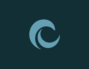 A sleek wave symbol logo designed with an abstract theme, reflecting the fluidity and dynamism of water. Ideal for brands associated with nature and wellness.