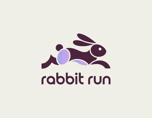 This playful rabbit logo emphasizes agility and fun, perfect for businesses focusing on youthfulness, speed, or vibrant engagements in their marketing strategy.