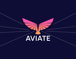 This captivating logo features a stylized bird wing in vibrant colors, symbolizing freedom and flight, ideal for companies wanting to evoke themes of aspiration and exploration.