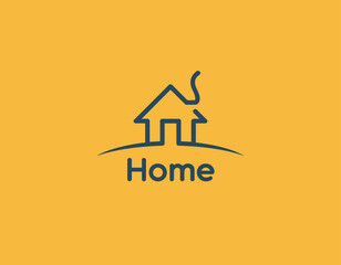 This minimalist home icon evokes a sense of warmth and comfort, featuring a simple design with a chimney emitting smoke, perfect for real estate or lifestyle branding.