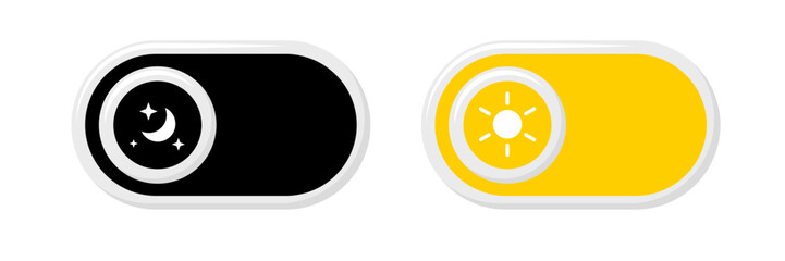 Day and Night Mode Icon Isolated on Transparent Background. App Interface Theme Switch Symbol. Vector Illustration