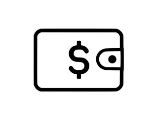 Obraz premium Wallet holding dollar sign black white icon 