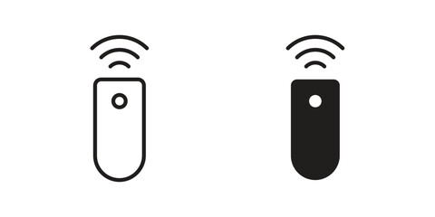 Remote control icon flat black and white logo