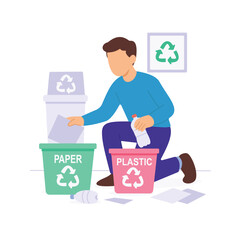 Waste Sorting Station, Organizing garbage into recyclable categories