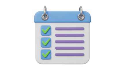 Digital calendar with check marks representing completed tasks and goals achieved.