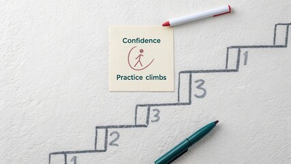 The concept of climbing steps towards confidence practice