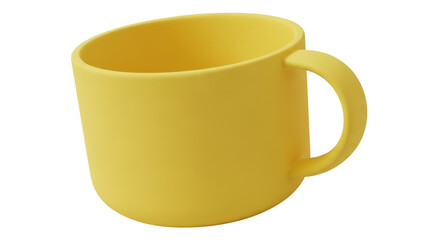 Bright Yellow Plastic Mug for Everyday Beverage Consumption.