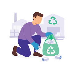 Collecting Cans, Gathering empty cans for recycling