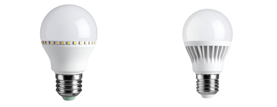White LED Corn Light Bulb, Front View Showing Multiple LEDs, isolated on transparent background PNG