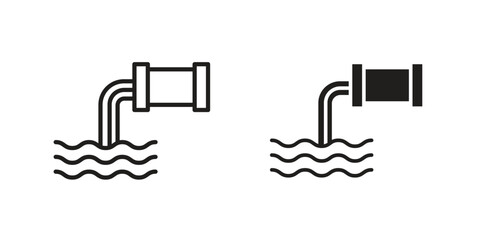 Sewage icon flat black and white logo
