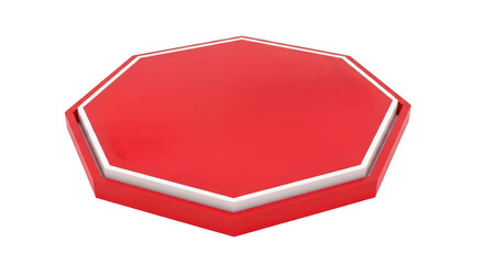Red Octagonal Blank Sign with White Border.