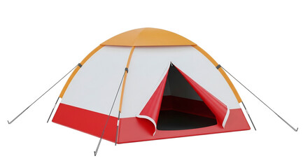 Camping Tent 3D Rendering Isolated on Black Background