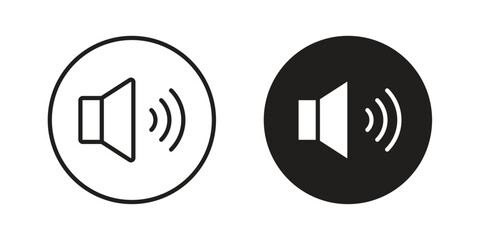 Speaker icon flat black and white logo