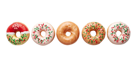 Fototapeta premium Donuts isolated on transparent or white background, png
