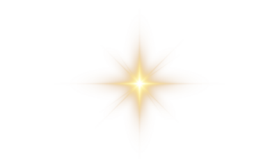 Digital star PNG burst with golden light and glowing sun rays, bright flare and sparkle overlay on transparent background.
