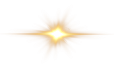 Golden star flare PNG, falling light spark with gentle glow effect, suitable for night sky overlays and Photoshop designs.