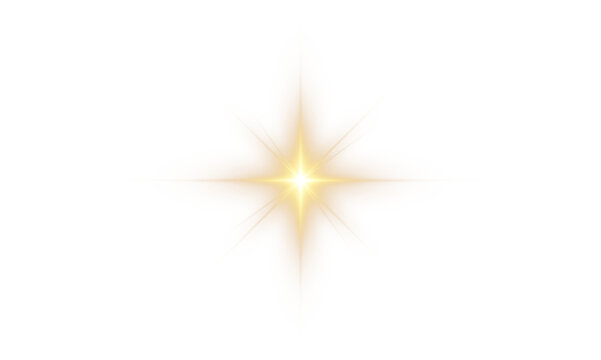 Digital star PNG burst with golden light and glowing sun rays, bright flare and sparkle overlay on transparent background. - Powered by Adobe