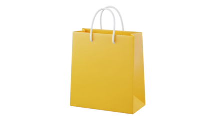 Yellow Shopping Bag Retail Ecommerce Gift Black Background