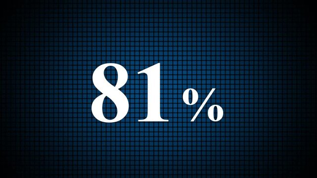 Glowing Beautiful 81 Percent Text Icon Animation Digital Neon Light Symbol Modern UI HUD Futuristic Graphic Design Illustration Motion Effect Animation Element