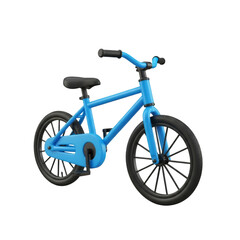 Fototapeta premium A charming blue bicycle isolated on transparent background, perfect for a childs playtime adventures