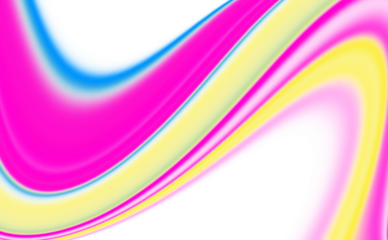 Vibrant flowing abstract waves of pink blue and yellow create dynamic energy and movement on transparent background