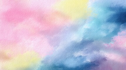 Watercolor Painting with Pastel Color Blends on Textured Paper