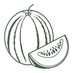 melon on white background 