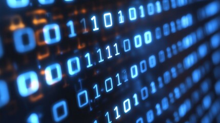 Photorealistic Placard with Binary Digits on Cardboard Surface in Diffuse Lighting