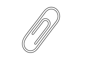 Obraz premium Silver metal paper clip isolated on transparent background, office supply