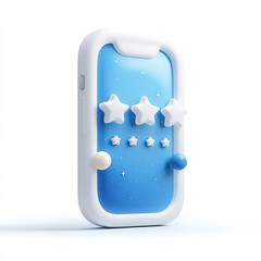 Stylish Light Blue Smartphone Displaying Multiple White Stars